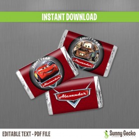 Cars Birthday Mini Chocolate Wrappers